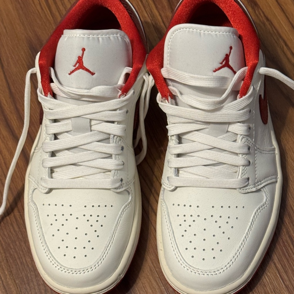 Jordan Red and White Sneakers